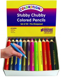 [STUBPEN] STUBBY CHUBBY COLOR PENCILS-(48pcs)(3.25''x0.3'')(8.2cmx0.7cm)