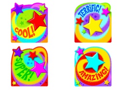[T10978] Praise Words 'n Stars Clips Accents (4 Designs)(36Pcs) (6&quot;-15 cm)