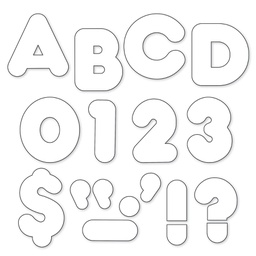 [T1567] White 4&quot; Casual Uppercase (72pcs)