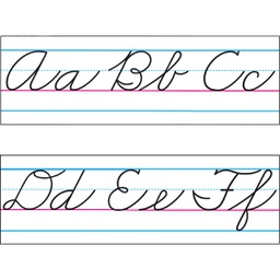 [T1859] Basic Alphabet Zaner-Bloser Cursive (8''-20.3cm) Total length(18ft=5.4m) (15pcs)