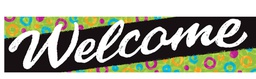 [T25311] Welcome! Swirl Dots Banner (3ft=91.4cm) (1pc)