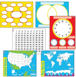 [T27905] Charts &amp; Maps  Write-on/Wipe-off 17&quot; x 22&quot; (43cm x 56cm) 6 Charts