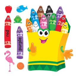 [T8076] Colorful Crayons   (10 Crayons &amp; 10 Objects Crayon Box  (21pcs)
