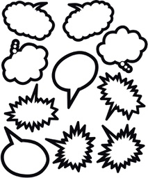 [TCR5592] Black &amp; White Speech/Thought Bubbles Accents (6'' (15.24cm) (30pcs)