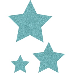 [TCR77027] Ice Blue Glitz Stars Accents - Assorted Sizes (6&quot;(15.2cm (4.5&quot;(11.4cm) ( 2.6&quot;(6.6cm) (30pcs)