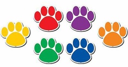 [TCR77207] Colorful Paw Prints Magnetic Accents (3''-7.6cm)    (18 pcs)