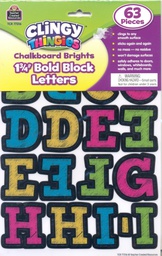 [TCRX77316] Chalkboard Brights Bold Block Clingy Thingies Letters (1.75&quot;= 4.4cm)(63 pcs)