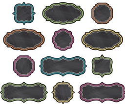 [TCRX77320] Chalkboard Brights Clingy Thingies Accents write-on /wipe -off (3''=7.6cm)to 6.5&quot;=16.5cm)   (12pcs)