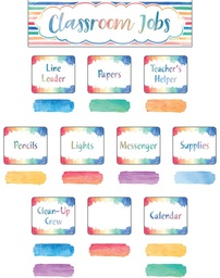 [TCR8137] Watercolor Classroom Jobs Mini Bulletin Board 21''x6''(53.3cmx15.2cm)(49pcs)