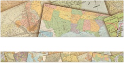[TCR8639] Travel the Map Straight Border Trim, 12pcs 3''x35''(7.6cmx88.9cm)