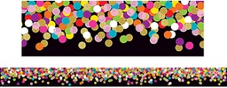 [TCR8797] Colorful Confetti on Black Straight Border Trim