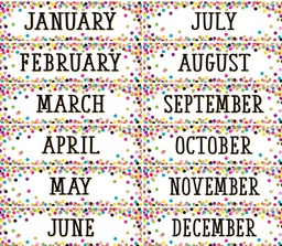 [TCR8803] Confetti Monthly Headliners 5&quot;x18&quot;(12.7cmx45.7cm) (12 headliners pkg)