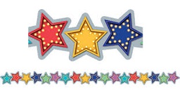 [TCR3495] Marquee Stars Die-Cut Border Trim, 12strips (2.75''x35'')(6.9cmx88.9cm), total (35'=10.6m)