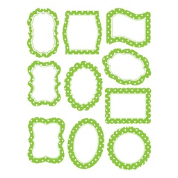 [TCRX4475] Lime Polka Dots Frames Accents10 diff. designs 3 each 6''(15cm) (30 pcs)