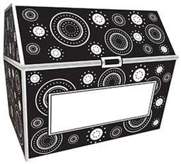 [TCRX5088] Black &amp; White Crazy Circles Chest ((L)24.1cm x (W) 20.3cm x (H) 21.5cm)