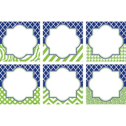 [TCRX77118] Navy Blue &amp; Lime Wild Moroccan Large Accents (6 diff. designs (5 each (7.8''(20.3cm) (30 pcs)