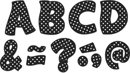 [TCRX77216] Black Polka Dots Funtastic Font Magnetic Letters 3&quot; (67 pcs)