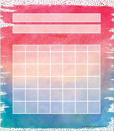 [TCCXIPWC] Watercolor Incentive Chart Pad(1)/Sticker (3) Set(15.2cmx13.3cm)(6''x5.2'')(36pcs) + 1,134 star mini stickers