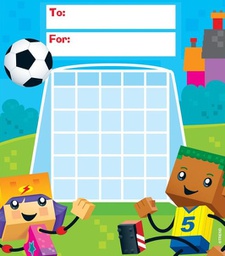 [TCCXIPBS] Block Star Incentive Chart Pad/Sticker Set (6''x5.3'')(15.5cmx13.5cm)(36pcs) + 800 soccer ball mini stickers