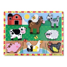 [MD3723] FARM ANIMALS CHUNKY Puzzles Ages:2+ (8pcs)(big-9cmx8cm)(small-5cmx5cm)