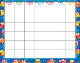 [T27015] Owl Stars Wipe-Off Calendar – Monthly (17&quot;x22&quot;) (43cmx56cm)