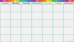 [TCR7494] Colorful Calendar Write-On/Wipe-Off Chart 17''x22''(43cmx55cm)