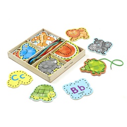 [MD9490] Alphabet Lacing Cards Wooden toys
