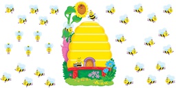 [T8077] Buzzy Beehive BB Set   (Beehive is 35&quot;(89cm) 36 Bees 18.25&quot;x17.5&quot;(46.3cmx 44.4cm) (37pcs)