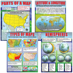 [MCP222] Basic Map Skills Poster Set (43cmx55.9cm) (4 Posters)