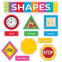 [T19004] Shapes All Around Learning Bulletin Board Set (16&quot; (40.6cm)(29pcs)