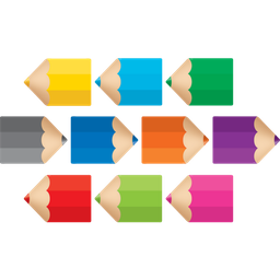 [TCRX5655] PENNANTS COLORED PENCILS  ACCENTS   (5.5&quot; x 5.5&quot; (14cm x 14cm) (30/pack)