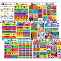 [TCR7456] *COLORFUL EARLY LEARNING Small Posters (12 posters) (11&quot; x 15.75&quot; (28cm x 40cm)