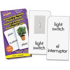 [T53015] AROUND the HOME PICTURE WORDS Flash Cards (96 cards)(English/Spanish)