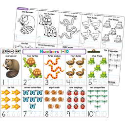 [TCR21015] NUMBERS 1-10 LEARNING MATS 17"x 11.5" (43cm x 29cm)