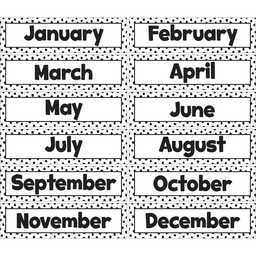 [TCR7082] BLACK PAINTED DOTS ON WHITE MONTHS MINI BB SET 5" x 18" (12.7cm x 45.7cm)