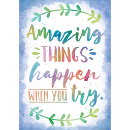 [TCR7559] Amazing Things Happen When You Try Positive Poster (19&quot;x 13.3&quot;) (48cm x 35.7cm)