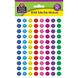 [TCR6633] HAPPY FACE Mini Stickers Valu-Pak (1144/pkg) (0.375&quot;-1cm)