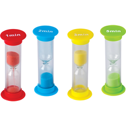 [TCR20948] Mini Sand Timers Combo (4-Pack) 1,2,3 &amp; 5 minute  ( 1” x 3.5”)(2.5cmx8.8cm)