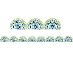 [EU845626] HALF MANDALA BLUE HARMONY EXTRA-WIDE Border (37'x3.25&quot;)  (11.25m x 8.25cm)