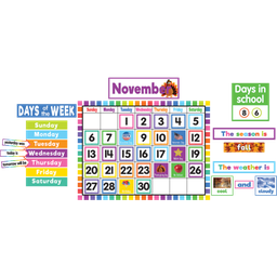 [TCR6590] Colorful Calendar Bulletin Board Set   (144 pcs)
