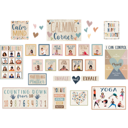 [TCR7118] Everyone is Welcome Calming Corner Bulletin Board Set contains 8 positive mesg.&amp; 7 Heart Accents (22.5&quot;x10.5&quot;(57cmx 26.6cm) (31pcs))