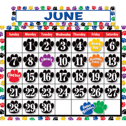 [TCR4328] PAW PRINT CALENDAR Bulletin Board  (68pcs)