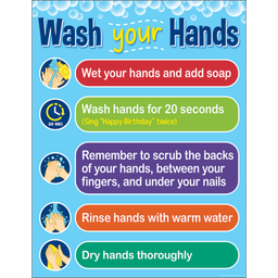 [TCR7493] WASH YOUR HANDS Chart 17&quot; x 22&quot;  (43cm x 56cm)