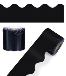 [CD108214] BLACK ROLL SCALLOPED BORDERS (36'=10.9m)