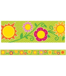 [CD108231] SUNSHINE &amp; FLOWERS STRAIGHT BORDER, 3'x36'(0.9mx10.9m)