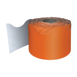 [CD108466] ORANGE ROLLED SCALLOPED BORDERS, (2.25''x65')(5.7cmx19.8m)