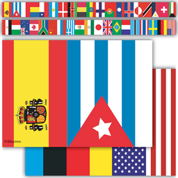 [EP60595] International Flags Straight Border Trim, 12strips (3''x35'')(7.6cmx88.9cm)