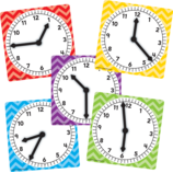 [TCR20640] Clocks Set  (4.5&quot;x4.5&quot;)(11.4cmx11.4cm)  (5/pack)