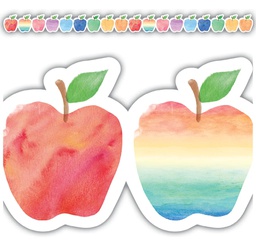[TCR3573] Watercolor Apples Die-Cut Border Trim, 12pcs 2.75''x25'(6.9cmx10.6m)