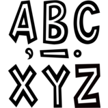 [TCR70103] Black and White 7&quot; Fun Font Letters (120pcs)